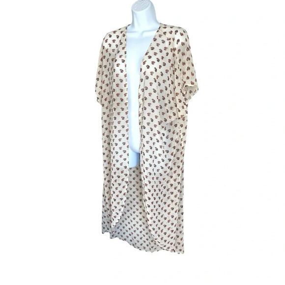 Boutique Kimono Duster | Lightweight Open Front Cardigan OX 1X Floral Print - Picture 7 of 11